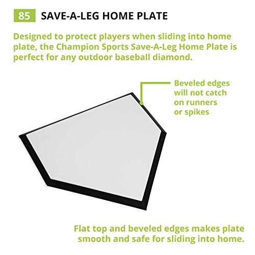 Save-A-Leg Home Plate - Durable Rubber Baseball/Softball Base