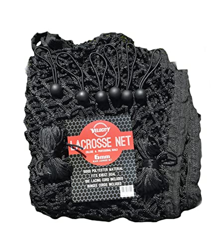 Heavy Duty Lacrosse Net - 6' x 6' x 7' - Weatherproof & UV Resistant - 6MM / 1 Pack / Black