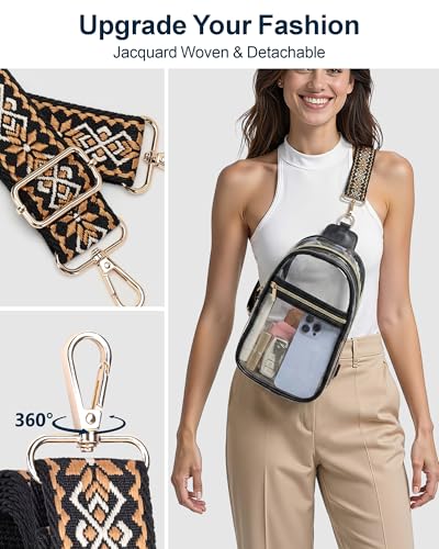 Clear Sling Bag for Stadium Events - Adjustable Strap & Detachable Strap