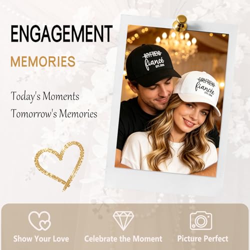 XDeFi Embroidered Wedding Hats - Fiance &Fiancee One Size, Bridal Party Baseball Cap