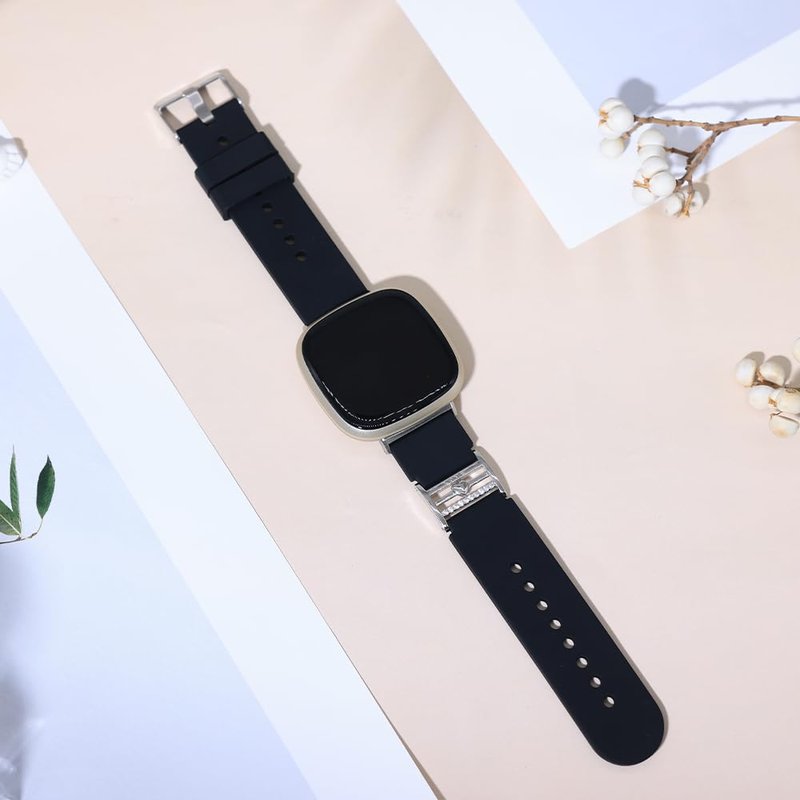 C&L Accessories Bands Compatible with Versa 3/4 Sense/Sense 2 Fashion Adjustable Silicone Strap with Charms, Infinite