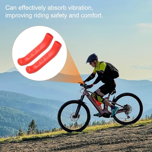 Silicone Bike Brake Lever Cover - Anti-Slip Red, 1 Pair