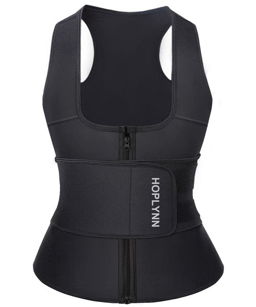 HOPLYNN Neoprene Sauna Sweat Waist Trainer Corset Trimmer Vest for Women Tummy Control, Waist Cincher Body Shaper Black Small