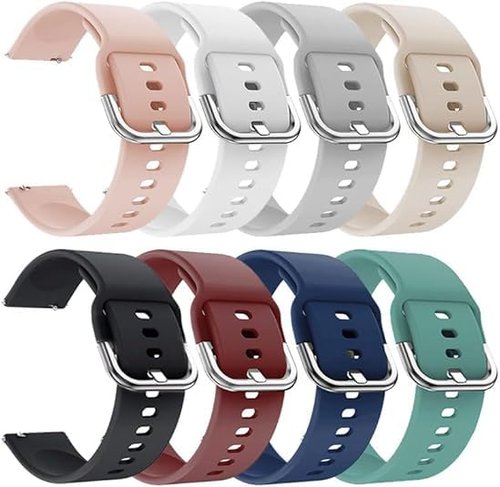 Xininyia GloryFit Smart Watch Bands, 22mm Watchbands for GloryFit T80 T70 T60 T50 P99 P98 Smartwatch, Soft Silicone Adjustable Straps Replacement (8-PACK) (Not Fit for GloryFit Other Models)