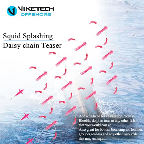 Pink Offshore Squid Daisy Chain Trolling Rig for Tuna & Marlin
