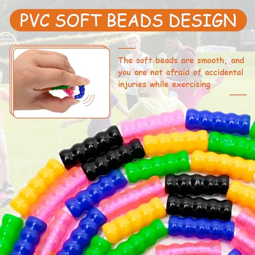 Adjustable Segmented Beaded Jump Rope for Kids - Rainbow Yellow