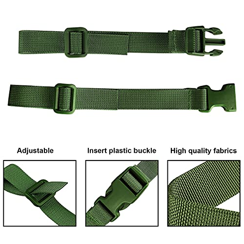 Adjustable Backpack Sternum Strap Chest Belt with Buckle - 4 Pack - Green