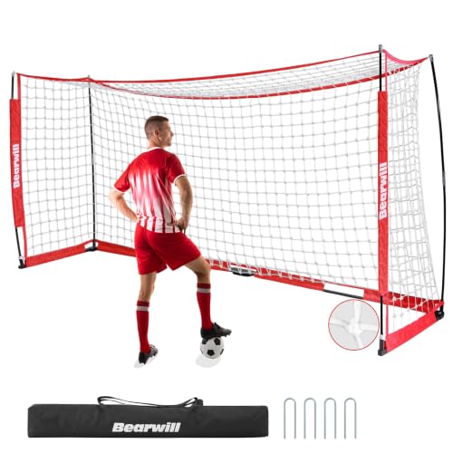 12x6FT Portable Soccer Goal with Heavy-Duty Knotted Netting