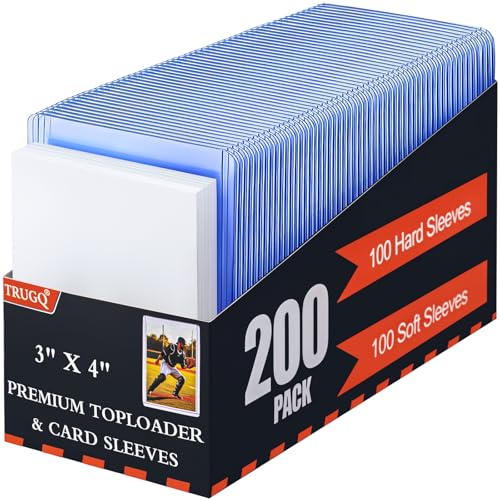 200 Card Sleeves and Toploaders Set - 3" x 4" Hard & Soft Protectors