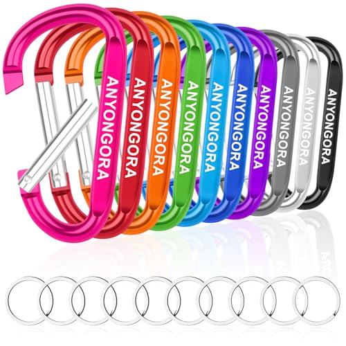 3 Inch Aluminum Carabiner Clips - 10 Pack for Outdoor Use