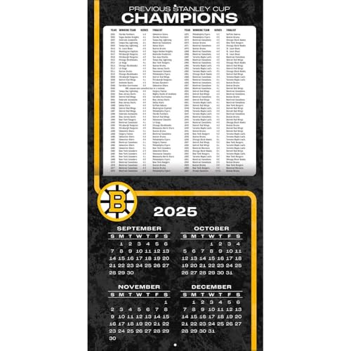 Boston Bruins 2026 Wall Calendar - 12x12 Monthly Schedule