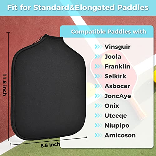 Pickleball Paddle Cover | Case Sleeve Universal Fit Black