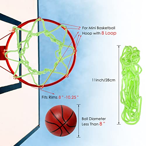 Glow in the Dark Basketball Net Replacement - 8 Loops, 25 cm