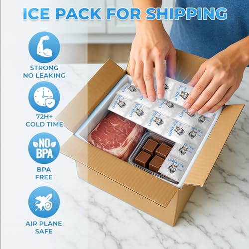 Reusable Dry Ice Packs for Shipping - 1.5 lb Small - 24 Pack