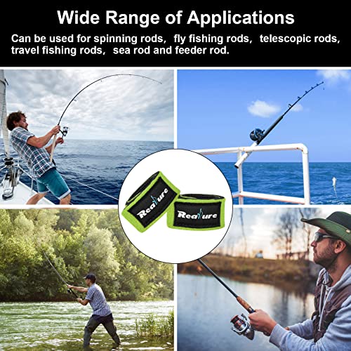 Adjustable Fishing Rod Straps - 8 Pcs Neoprene Ties - Green