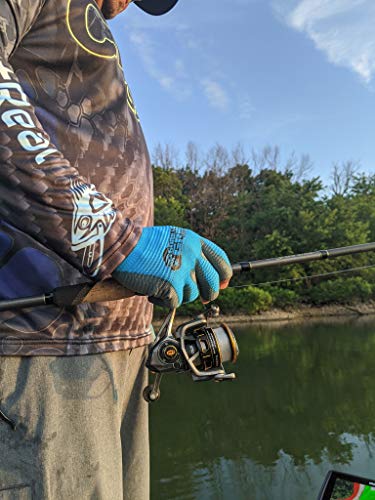 Fingerless Work and Fishing Gloves - Blue & Black, 1 Pair