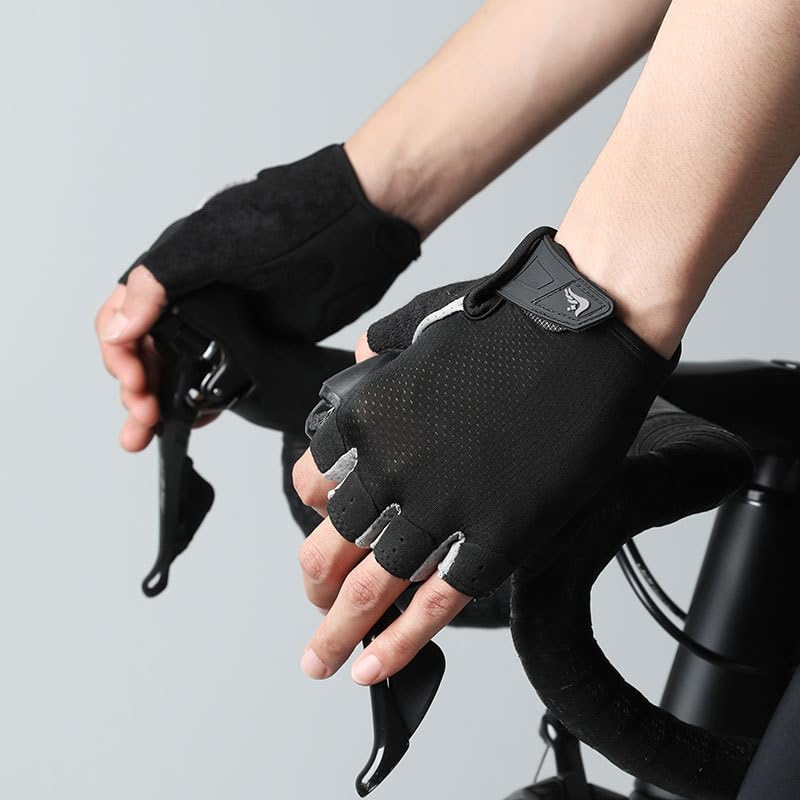Breathable Workout Gloves for Weightlifting & Exercise - Black, Medium