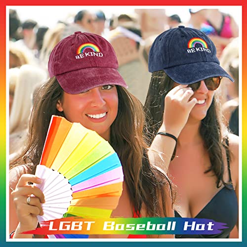 Pride Rainbow Baseball Cap - Adjustable 4 Pcs Set - Multicolor