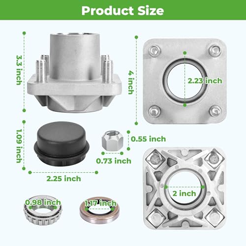 10L0L Front Wheel Hub Assembly for EZGO TXT Golf Cart 2001.5-2013 OEM Replacement