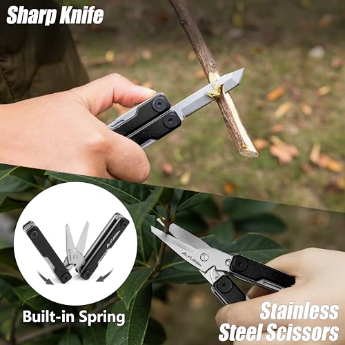 FLISSA 11-in-1 Multitool Scissors with Knife – Foldable EDC Tools