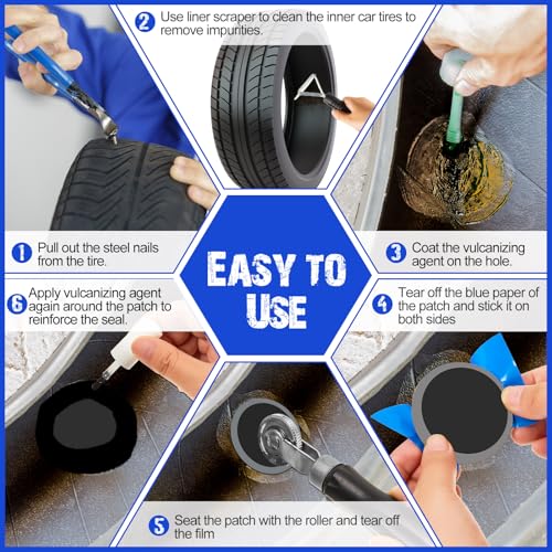 Heavy Duty Tire Patches - 20 Pcs Rubber Repair, 42 mm