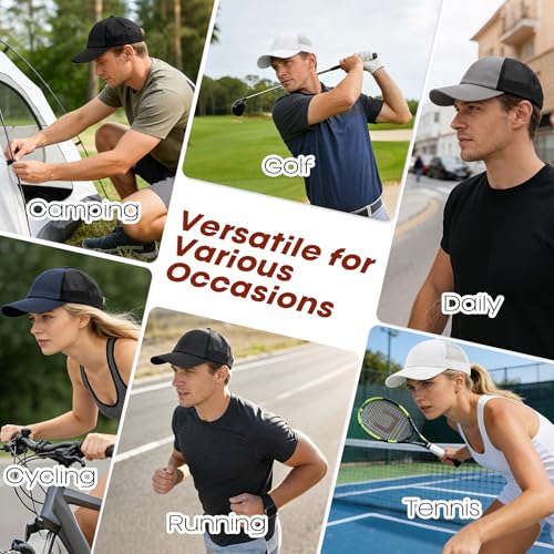 Grey Linen Mesh Baseball Cap Unisex Breathable Sports Hat for Men Women