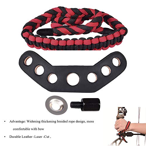 Red Bow Wrist Sling for Hunting & Shooting, Adjustable Compound & Traditional Bows