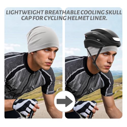 Cooling Skull Cap for Men - Sweat Wicking Helmet Liner - Black
