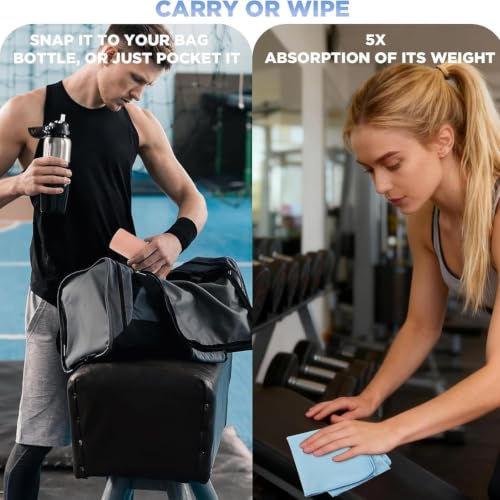 Microfiber Gym Towels - Quick Dry & Highly Absorbent - Set of 5, Pastel Colors - 16x27 Inch