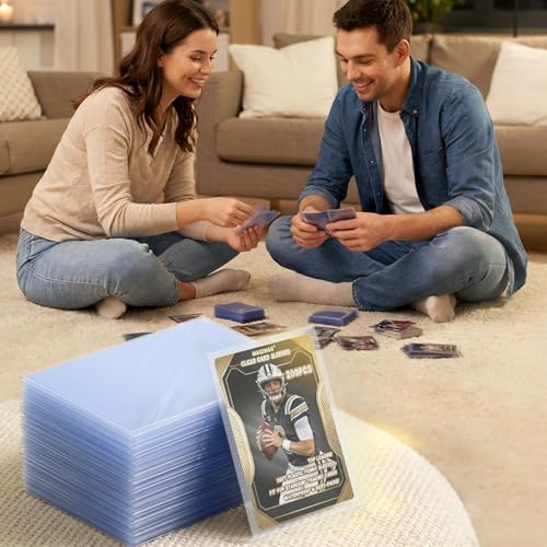 200PCS Clear Trading Card Sleeves - Durable Soft Plastic Protectors