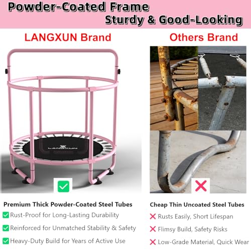 60" 6-in-1 Kids Trampoline - Pink & Purple Mini Play Set