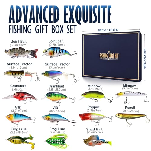 Half Cressen Hard/Soft Bait Fishing Lures Gift Box 15PCS Bass Swimbait Set