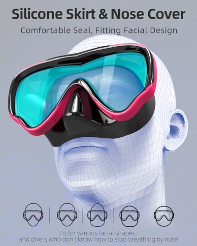 EverSport Adult Swim Goggles Black & Black Pink Anti-Fog Wide View