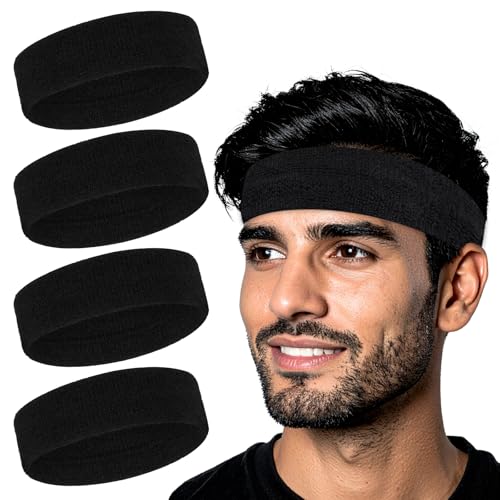 4-Pack Moisture-Wicking Sweat Bands for Sports & Workouts