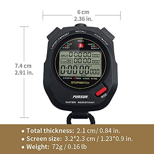 Digital Stopwatch Timer with 100 Lap Memory & Countdown