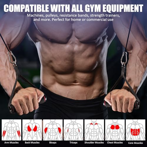 Heavy Duty Exercise Handles for Cable Machines - Black-Red