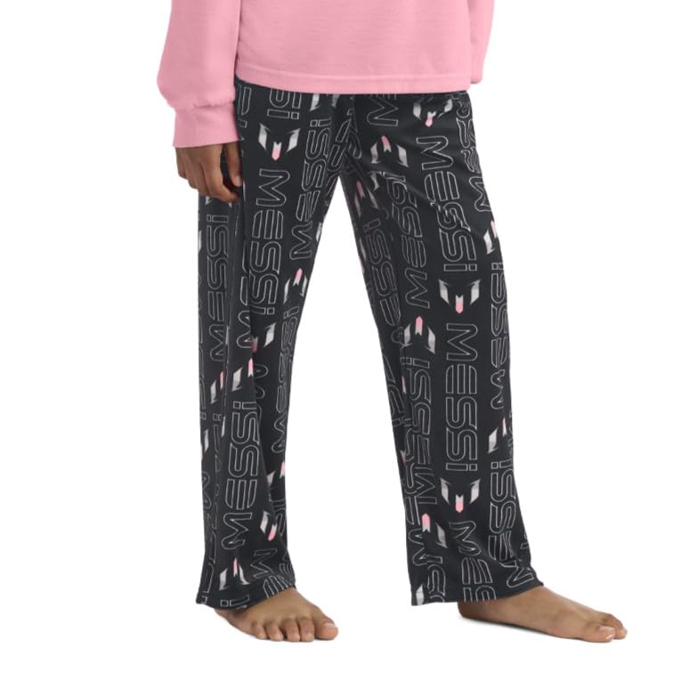 Youth Lifestyle Long Sleep Pants - Loose-Fit Pajama Bottoms - Messi Name Stripe Pant