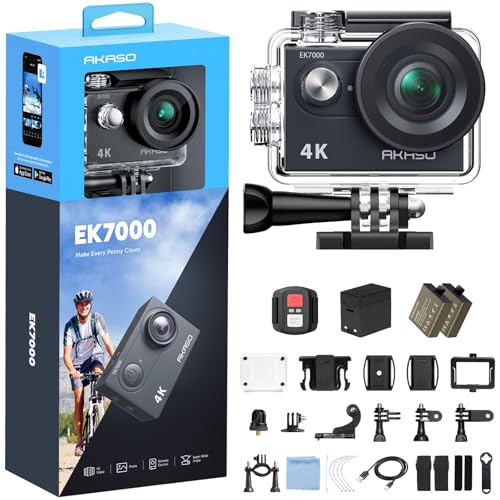 4K Ultra HD Action Camera with EIS, Waterproof 131FT, Remote Control