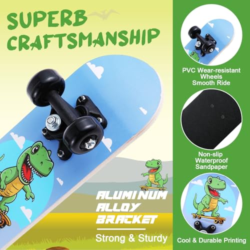 Kids Skateboard Set with Protective Gear - Tyrannosaurus Design