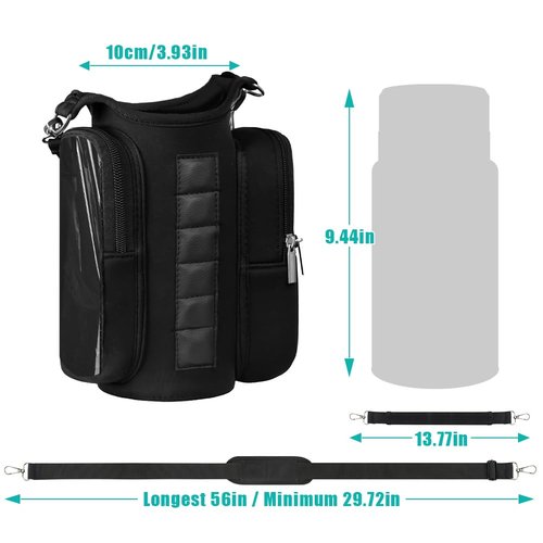 Joyzan Magnetic Gym Bag, Water Bottle Small Holder for Men Portable Fitness Sling Carrier Pouch Sleeve Phone Pockets Adjustable Strap 6 Magnets Crossbody Organizer Women Travel Sports Workout Fitness