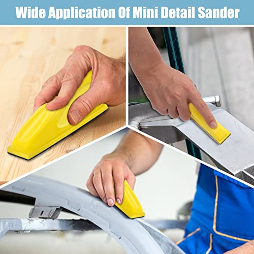 Windspeed 2+70 Pcs Mini Detail Sander, Finger Sanders for Wood Micro Sander for Detail Work Finger Sander for Crafts Small Projects, Include 40 60 80 120 150 220 400 Grit Sandpaper
