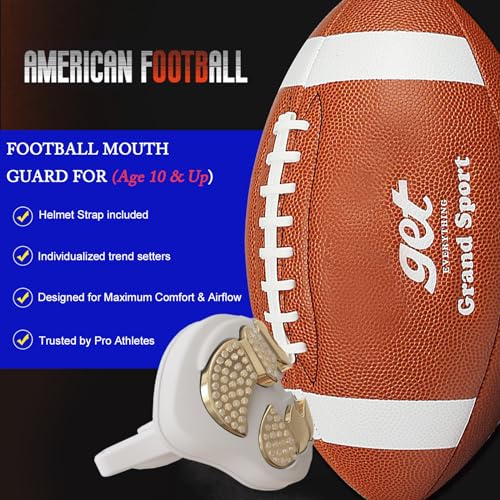 LeCool Football Mouth Guard with Strap, 3D Diamond Chrome – Adult & Youth, White/With Diamonds