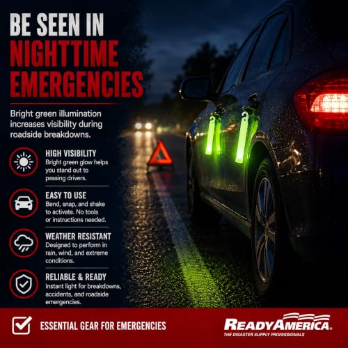 8-Hour Emergency Green Lightsticks - 2 Pack with Lanyards