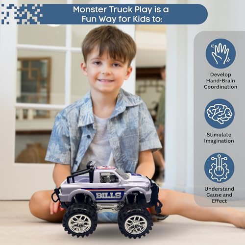 Buffalo Bills Monster Truck Toy - Push and Go Friction Powered, 1:18 Scale