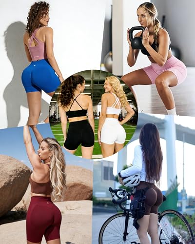 High Waist Scrunch Butt Lift Gym Shorts - 4.5" Inseam / Large / Black