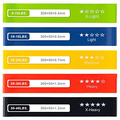 5-Level Resistance Bands Set for Workout & Fitness - Multicolor