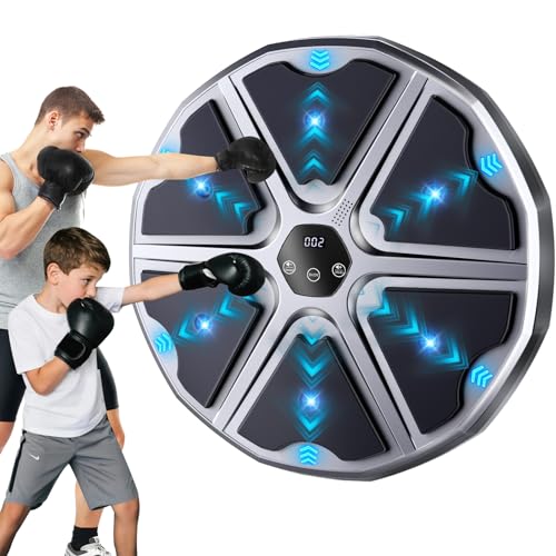 NIBBaNACAL 17.5" Large Gray Boxing Machine with Black Gloves - Smart Boxing Game
