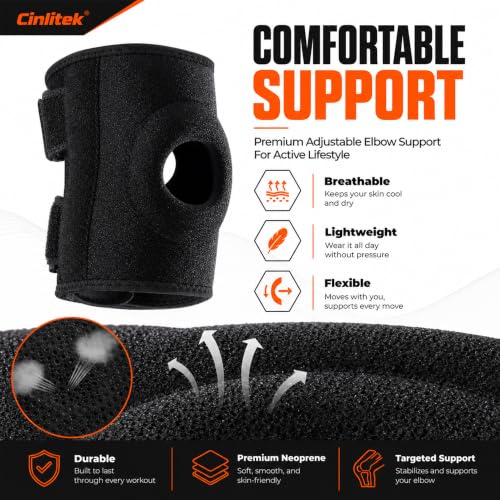 Tennis Elbow Brace - Adjustable Compression Support for Sports