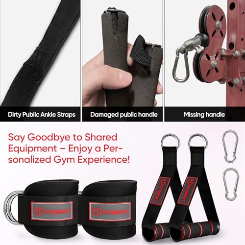 Ankle Straps for Cable Machines - Gym Ankle Straps - Black