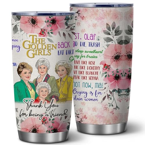 ATHAND 20oz Golden Girls Floral Stainless Steel Tumbler with Lid - Pack of 1